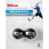 Wilson Squash-Ball, 2 Stück, Schnell, Anfänger, Blauer Punkt, Staff Premium Single Blue Dot, WRT617500, Schwarz