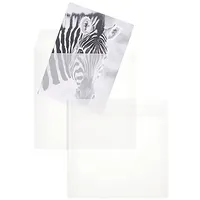 250 Stück, Transparente Briefumschläge, 220 x 220 mm, Haftklebung mit Abziehstreifen, Gerade Klappe, 110 g/qm Offset, Ohne Fenster, Weiß (Transparent-Weiß), Blanke Briefhüllen