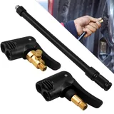 LANSKYLAN 2 Stück Auto Reifen Air Chuck Autoventil Hebelstecker Reifenfüllnippel mit 17.5cm Reifenfüller Schlauch Reifenventil Reifenluftfutter Französisches Ventil Adapter für Auto Fahrrad Motorrad