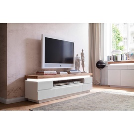 MCA Furniture Romina TV-Lowboard 175 cm  5 Schubkästen weiß matt/Wildeiche