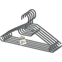 Kadax 5er Set Kleiderbügel aus Kunststoff, 360°drehbarer Haken, eingekerbte Schultern, Hosensteg, platzsparende, rutschfeste, Garderobenbügel für Hemd, Hosen, Rock, Jackenbügel (Grau 2) ...