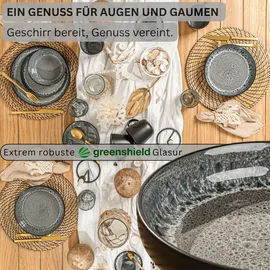 sänger geschirr Sänger Pastaschalen Set Sydney, Teller, Grau,