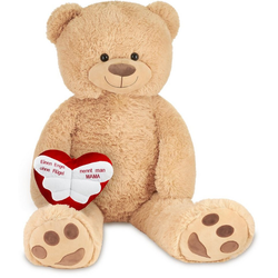 BRUBAKER Kuscheltier XXL Teddybär 100 cm mit Engelsflügel Herz (1-St), großer Teddybär, Stofftier Plüschtier Teddy Bär beige