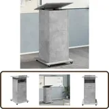 Vidaxl - Rednerpult mit Rollen & Schublade Betongrau 55x55x107 cm - Bürotisch - Schreibtisch - Rednerpult - Präsentationstisch - Laptoptisch