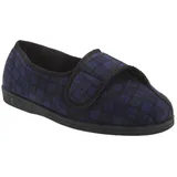 Comfylux Herren Georgie Hausschuhe / Pantoffeln mit Klettverschluss, besonders weit DF828 (47 EU) (Marineblau) - Blau - 47