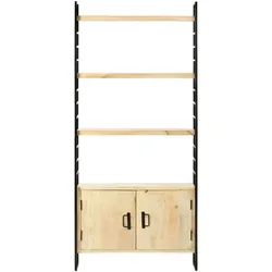 vidaXL Bücherregal 4 Ebenen 80x30x180 cm Mango Massivholz