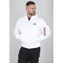 Alpha Industries MA-1 Zip Hood Backprint weiß L