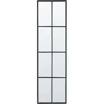 Beliani Wandspiegel Schwarz Metall rechteckig 38x132x3 cm