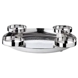 Edzard Adventskranz Kaya (Ø 36 cm), silberfarben, hochglanzpoliert, Edelstahl