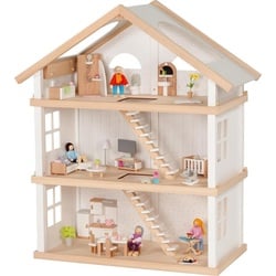 goki Puppenhaus Puppenhaus Modern Living mit 3 Etagen, In modernem Weiß, ohne Möbel und Biegepuppen weiß