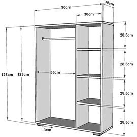 [en.casa] Kleiderschrank Nesbyen Anthrazit