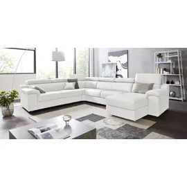 Calia Italia Wohnlandschaft CALIA ITALIA "CS_Mambo, U-Form, Familiensofa, bequem und zeitlos", beige (creme), B:360cm H:98cm T:286cm, Sofas, Wohnlandschaft, in Leder, inklusive Kopfteilverstellung