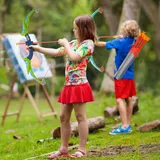 Vevor Pfeil- und Bogenset für Kinder, 2er-Pack LED-Leuchtbogenschießset mit 20 Saugnapfpfeilen, stehendes Ziel, 2 Köcher, 3 Zieldosen, Outdoor-Spielzeug, für Jungen und Mädchen ab 6-10 Jahren