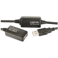 Logilink USB 2.0 USB-A Stecker, USB-A Buchse 15.00m Schwarz UA0145