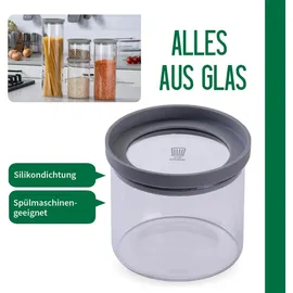 Fackelmann Vorratsbehälter mit Glasdeckel – 500 ml, Borosilikatglas, luftdicht & stapelbar, spülmaschinengeeignet