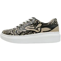 Plateausneaker DOGO "Myra Rivers On The Sofa Damen Sneaker / Female", Damen, Gr. 40, Normalschaft, bunt (natur), Lederimitat, Schuhe Plateausneaker Sneaker low Skaterschuh, Vegan