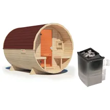 Karibu inkl. 9 kW Ofen + int. Steuerung + Dachkranz