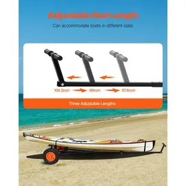 Vevor Rangierhilfe Bootsanhänger-Transportwagen 190 kg Stützlast 40 cm Luftreifen