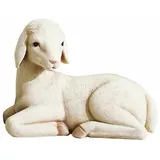 Loberon Deko-Lamm Xénandrine, mit Weicher Beflockung, Detailreiche Gestaltung, Ostern, Osterlamm, Osterfigur, Tierfigur, Polyresin, Creme