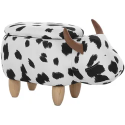 Tierhocker mit Stauraum COW Stoff Weiß