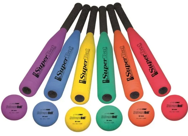 Baseball Trainingsset für Kinder - Schlager 69 cm, springfreier Ball, HDPE/EVA-Material - Spordas Bonkerball Set