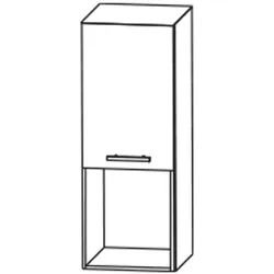 Puris c!mano Highboard 30 cm mit 1 Tür, Anschlag links und 1 offenem Fach, Griff 338, Badmöbel,
