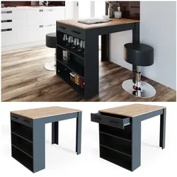 VICCO Bartisch REPOSE Tresen Tisch Regal Bistrotisch Schublade Eiche Anthrazit