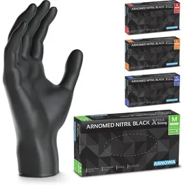 arnomed Nitril Einweghandschuhe puderfrei Midnight Black M 100 St.