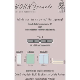Jockenhöfer Boxspringbett Alinas, mit Topper", und Zierkissen, in unterschiedliche Farbvarianten und Breiten lieferbar, grau