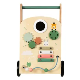 Lemodo Lauflernwagen aus Holz mit Activity-Board, leise Räder, ab 1 Jahr