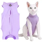 KOLZEMV Katzenbody katzenbody Nach Op Katzen Body für Katzen Operation katzenbekleidung Halskrausen-Alternativen für Katzen Hunde Katzenanzug Nach der Operation Anti-Leck-Anzug Katze Pyjama(L)