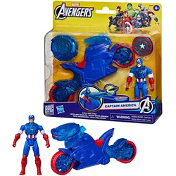 Hasbro - Marvel Avengers Epic World of Action Captain America Bike mit Schild-Abschuss