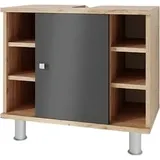 Vicco Waschbeckenunterschrank Fynn, stehend, anthrazit / eiche, mit Tür, (B/H/T) 60 x 54 x 32 cm