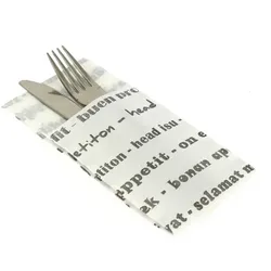 MONOUSO - Besteckservietten 40x40cm "Guten Appetit" (30 Stück)