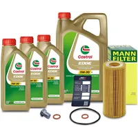 1x Ölwechsel Set - MANN-FILTER ÖLFILTER + 8 L CASTROL EDGE TITANIUM FST 5W-30 C3