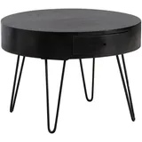 Wohnling Couchtisch Schwarz Mangoholz 60 x 60 x 43 cm