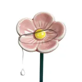 Keramik BlumenGarten Bienentränke, Keramik Blüten Bienentränke Balkon, Gartenstecker Blumen Vogeltränke, 27 cm Blumen Insektentränke, Vogelbad Futterstation, Blumentopf Zubehör Gartendekoration