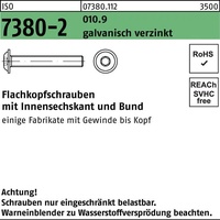 Industrial Quality Supplies ISO 7380-2 Flachkopf-Flanschschraube VG M10x50 Stahl