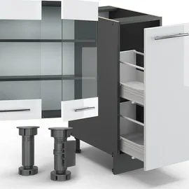 Vicco Küchenzeile Fame-Line 280 cm Weiß Hochglanz