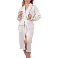 Betully Bademantel Damen & Herren 100% Baumwolle Unisex Waffelpique Frottee Morgenmantel Lang Sauna Bademäntel - S-M Tall