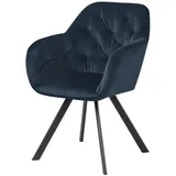 Selsey ELESTREN - Polsterstuhl/Schalenstuhl mit Veloursbezug, schwarzem Metallgestell und Auto-Return Funktion