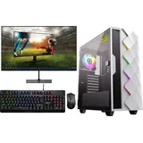 omiXimo - Gaming PC Komplett Set - AMD Ryzen 5 4500 - GTX1650 - 16 GB RAM - 500 GB SSD - WLAN - Inklusive 24" Gaming-Monitor - Tastatur - Maus - 803B