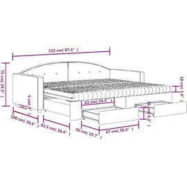vidaXL Tagesbett 90 x 200 cm Schwarz