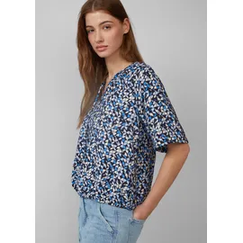 s.Oliver Strukturierte Bluse mit Halbarm im O-Shape Blau 38