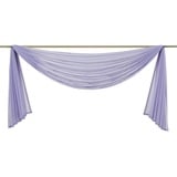 Yaland Voile Transparenter Freihandbogen einfarbig Uni Querbehang Wohnzimmer Gardinenschals (BxH 140x400, violett) 1 Stück