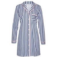 H.I.S. H.I.S Damen Nachthemd blau-weiß-peach Gr.48/50