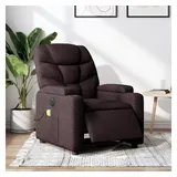 vidaXL Massagesessel Elektrisch 146 x 78 x 0 cm Dunkelbraun mit Vibrationsmassage