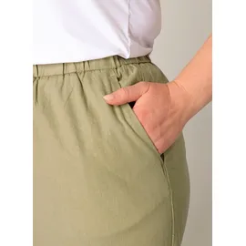 Base Level Curvy Yula Loose Fit Leinenhose Soft Army 50