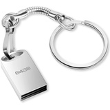 USB Stick 64GB, Mini Speicherstick 64GB USB 2.0 Flash Laufwerk 64 GB Metall Pen Drive Memory Stick mit Schlüsselanhänge für PC, Laptop, TV, Lautsprecher, Auto, Externer Datenspeicher etc (Silber)