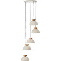 BRILLIANT Pendelleuchte "Nalam", beige (natur, beige), Ø 45,00cm, Lampen, 166 x 45 cm, E14, kürzbar, Metall/Holz, natur/beige